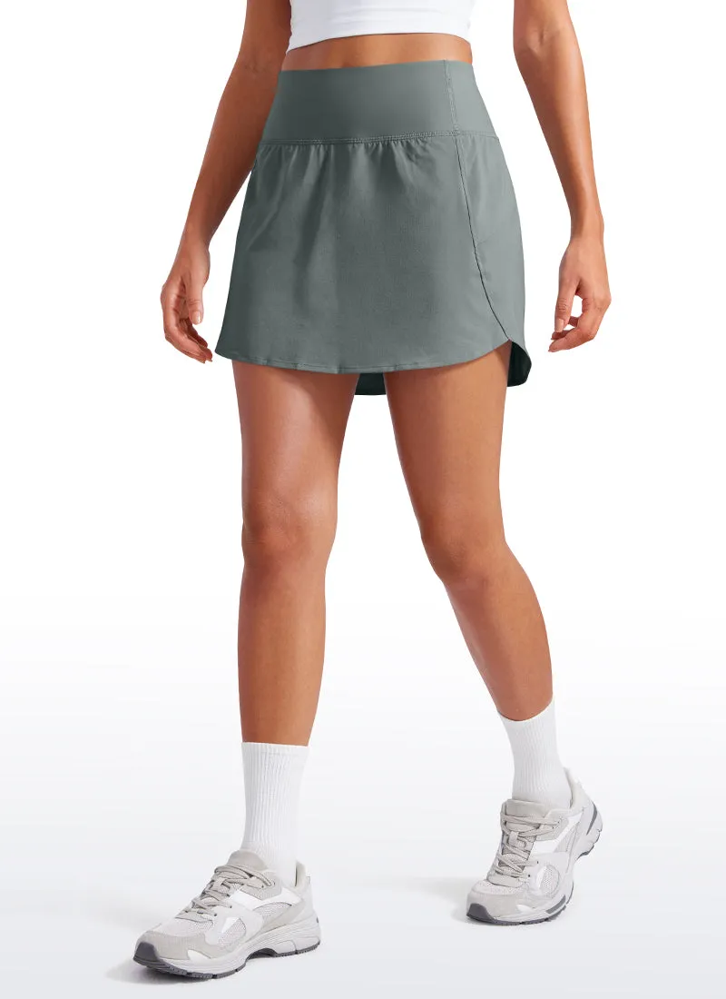 Feathery-Fit Soft High Waist Golf Skirt with Zipper Pocket 14''