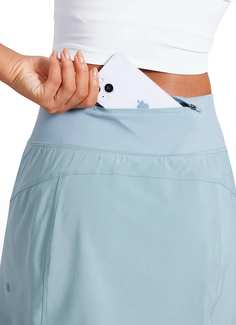 Feathery-Fit Soft High Waist Golf Skirt with Zipper Pocket 14''