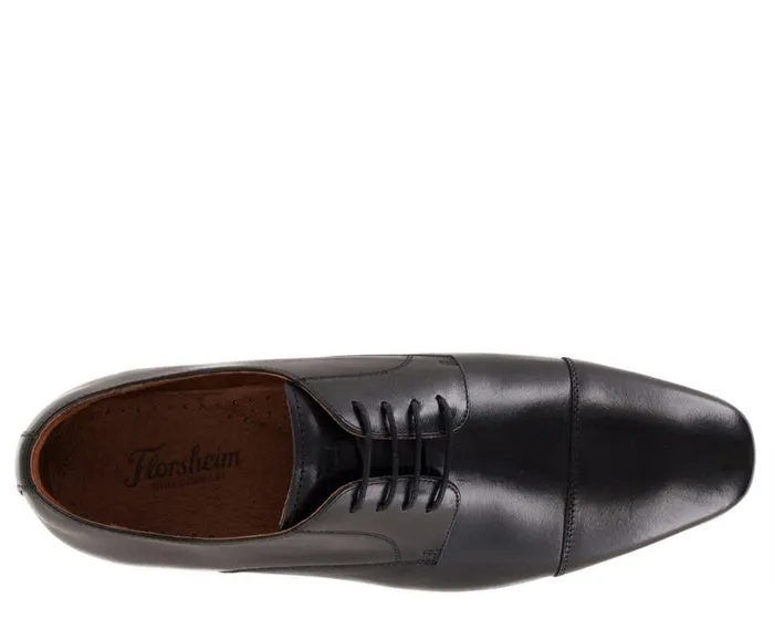 FLORSHEIM CROSS CAP TOE DERBY - BLACK