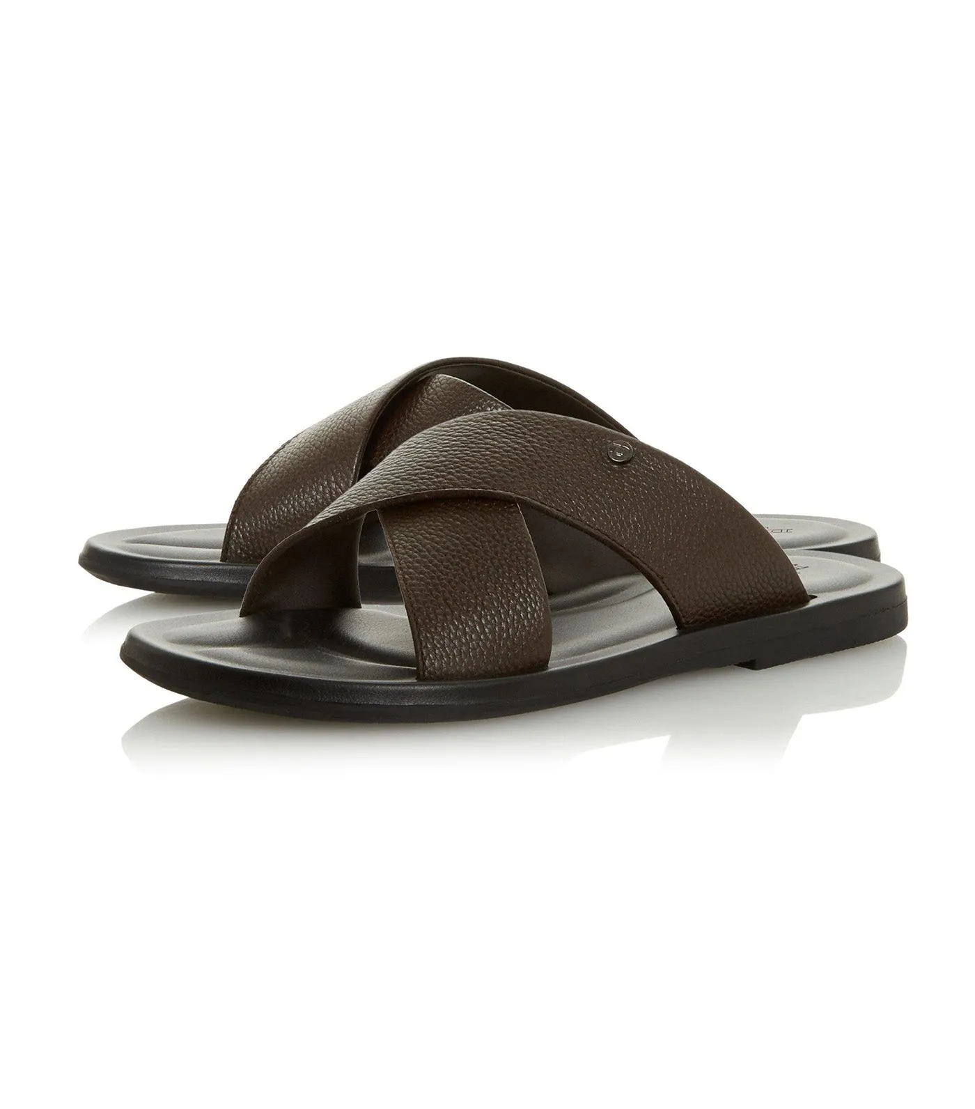 Franks Comfort Cross Strap Sandal Brown