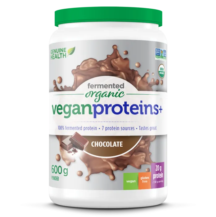 Genuine Health Organic Fermented Vegan Proteins  - Chocolate (600g)