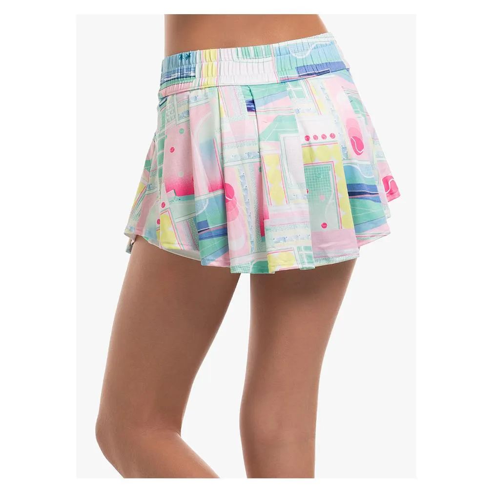 Girl's Deco Love Racket Tennis Skort Peony