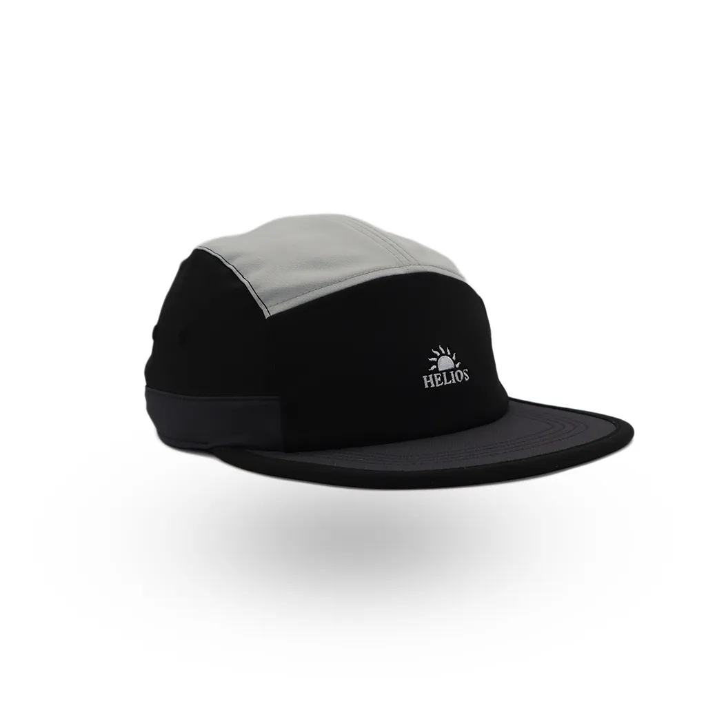 Helios Headwear Speed Lid 7 Panel Cap - Black And Less Black