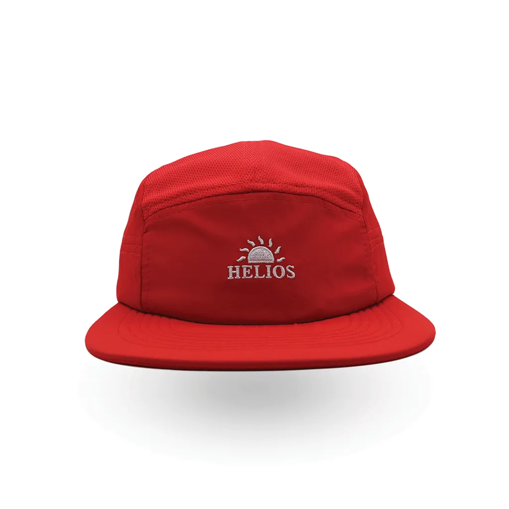 Helios Headwear Ultralight 7 Panel Soft Brim Cap - Red