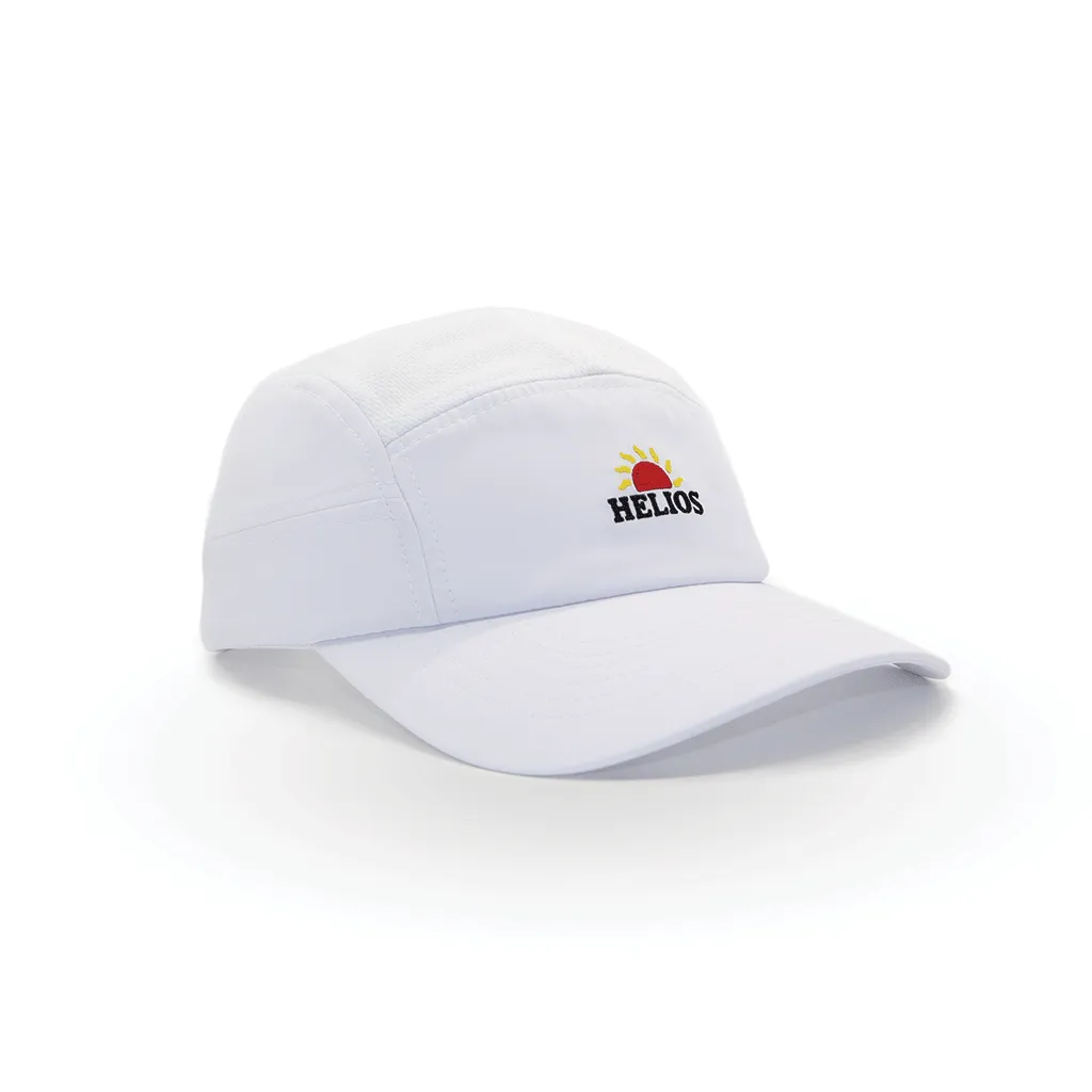 Helios Ultralight 7 Panel Firm Brim Running Cap - White