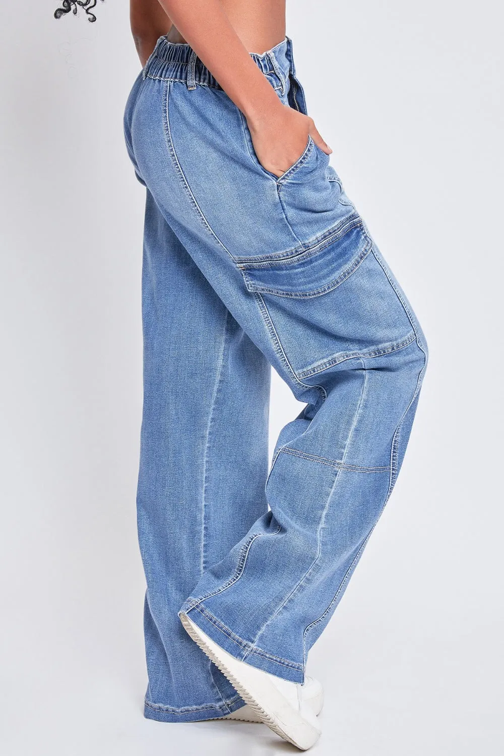 High-Rise Straight Cargo Jeans