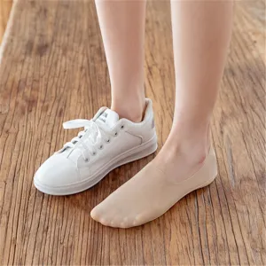 Ice Silk Low Top Socks Cotton Bottom Invisible Thin Silicone Non-slip Tight