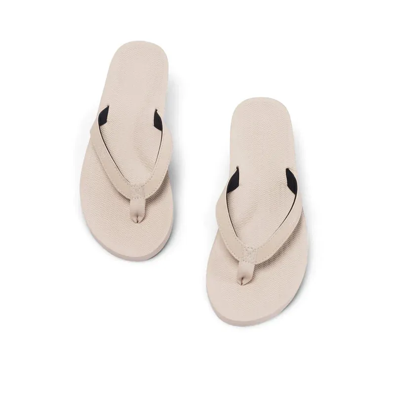 Indosole Sneaker Sole Flip Flops Women Sea Salt/Sea Salt Sole