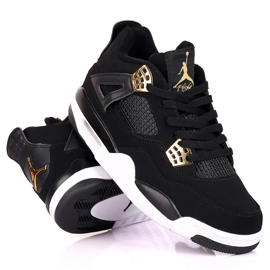 JD IV Union Black Skin With White  Sole Designed Sneakers