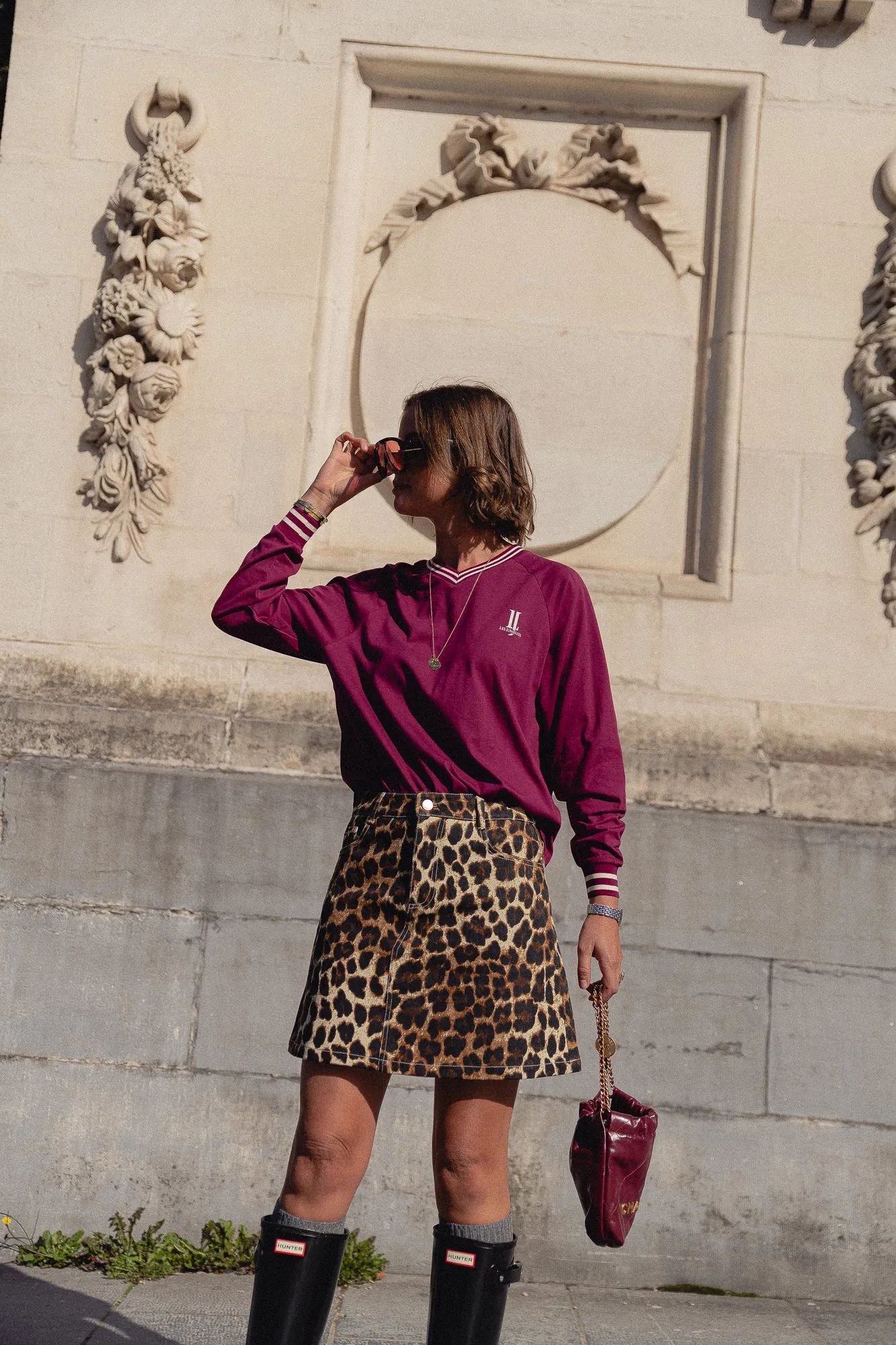 Jodie denim skirt leopard