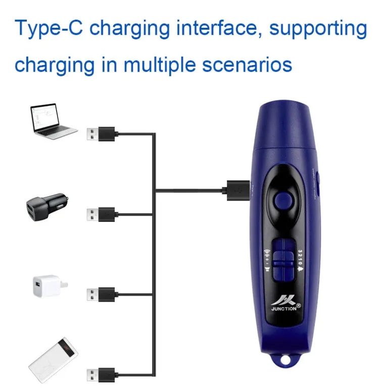 JUNCTION USB Charging High Decibel Traffic Command Outdoor Training Whistle with Lighting Function(Red)