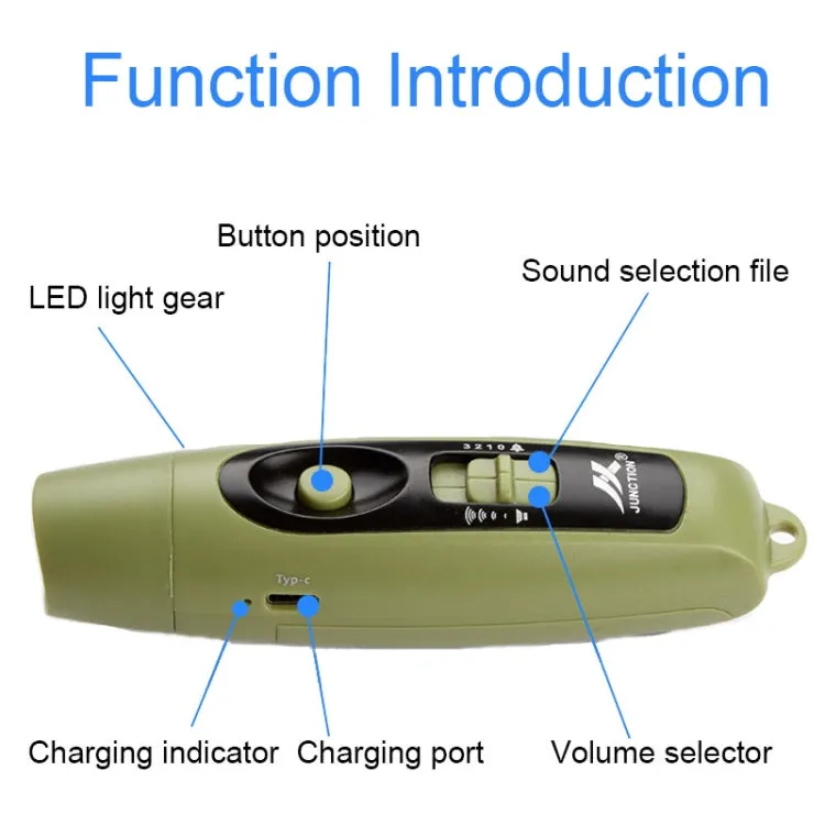 JUNCTION USB Charging High Decibel Traffic Command Outdoor Training Whistle with Lighting Function(Red)