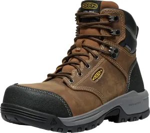 Keen Utility Womens Evanston 6in WP CT Bison/Black Leather Work Boots