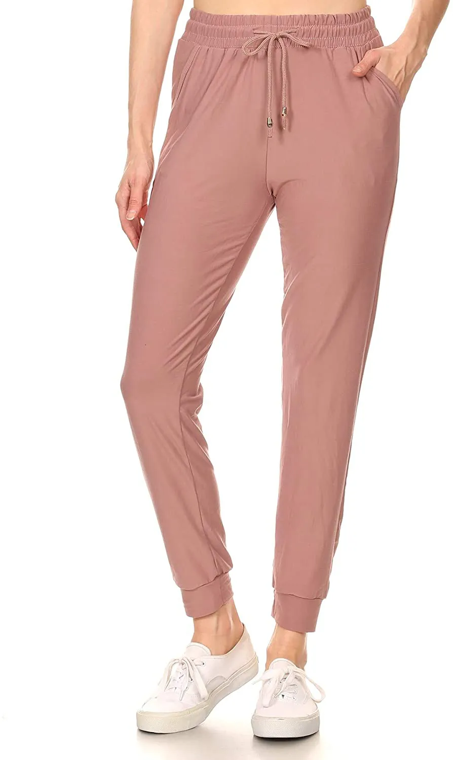 LA12ST Women's Soft Jogger Pants Drawstring Pockets