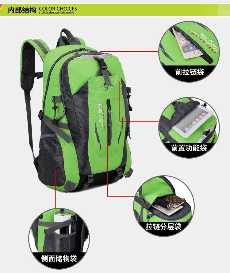 Large capacity sports and leisure outdoor hiking and mountaineering backpack