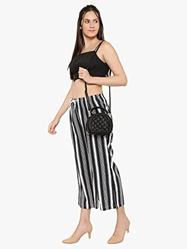 LEGAL BRIBE Women's Checkered Sling Bag (Black)