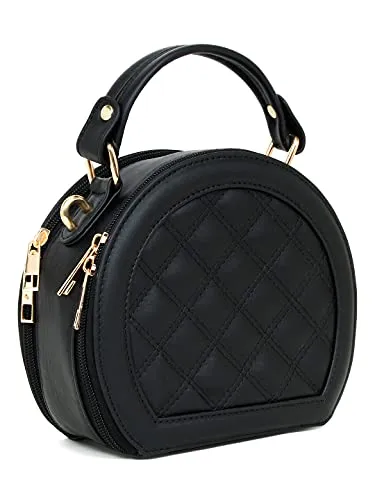 LEGAL BRIBE Women's Checkered Sling Bag (Black)