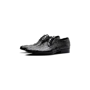 LuxeLeather Exotic Pattern Lace Up Oxford Dress Shoes