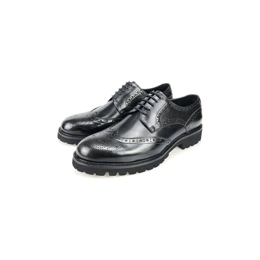 LuxePoint Exotic Lace-Up Leather Brogue Shoes