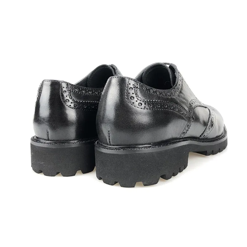 LuxePoint Exotic Lace-Up Leather Brogue Shoes