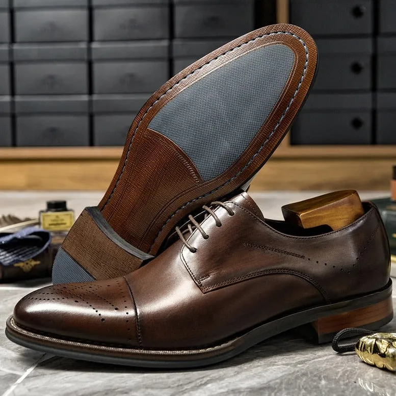 LuxePoint Leather Lace-up Dress Shoes