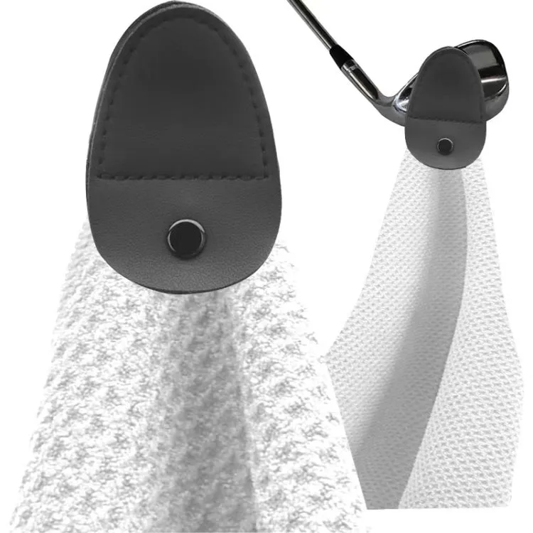 Magnetic Golf Towel Microfiber Waffle Pattern Golf Cleaning Towel(White)