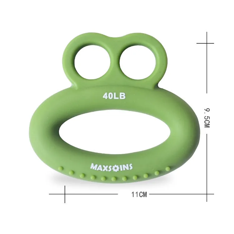 MAXSOINS MXO-DOUBLE-001 Frog Shape Finger Grip Training Device Finger Grip Ring, Specification: 40LB (Bearded Grass Green)