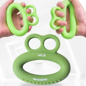 MAXSOINS MXO-DOUBLE-001 Frog Shape Finger Grip Training Device Finger Grip Ring, Specification: 40LB (Bearded Grass Green)