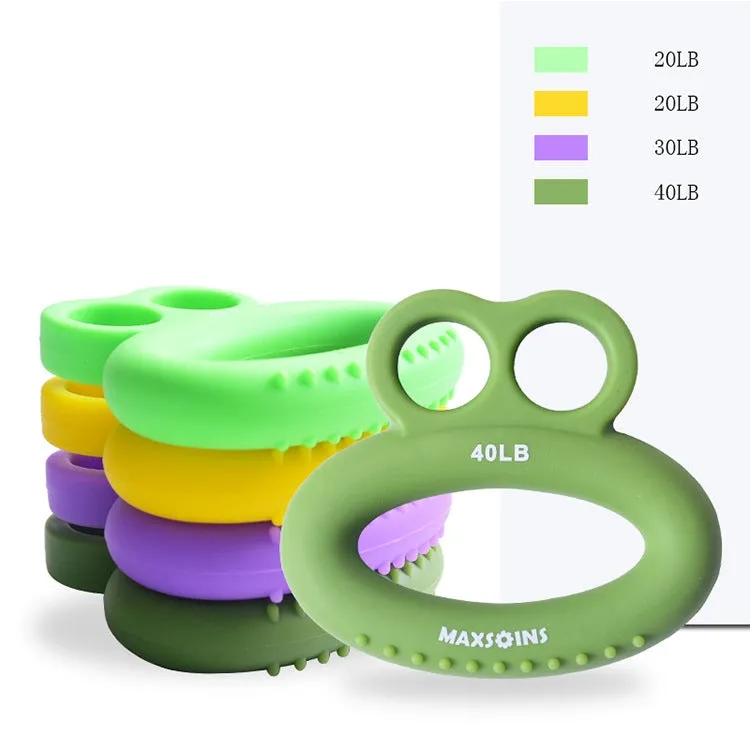 MAXSOINS MXO-DOUBLE-001 Frog Shape Finger Grip Training Device Finger Grip Ring, Specification: 40LB (Bearded Grass Green)