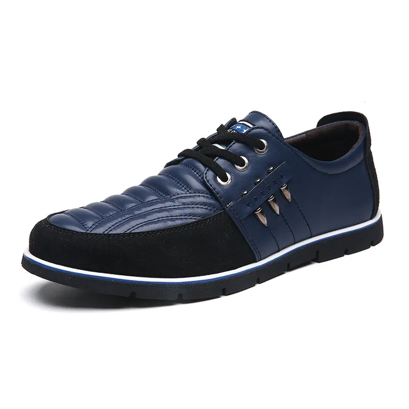 Men Casual Shoes Luxury Driving Flats Sneakers Shoes for Male Fashion Black Brown Leather Lace-up Business Work Office Dress