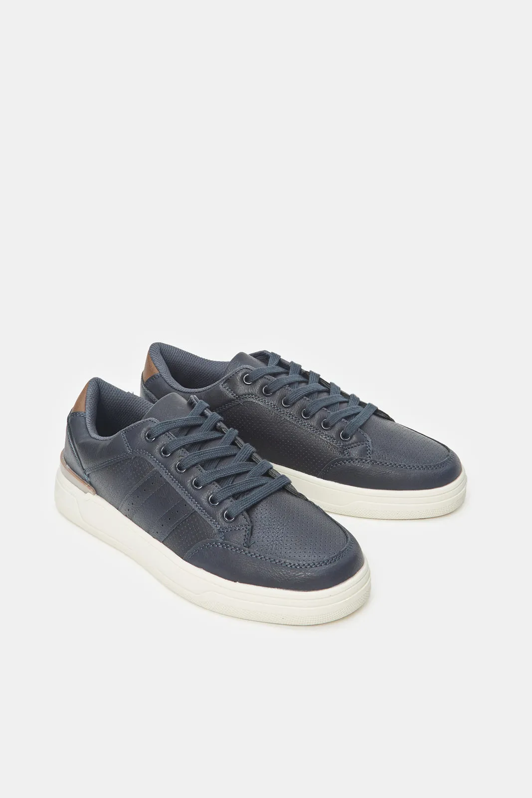 Men Navy Textured Sneakers