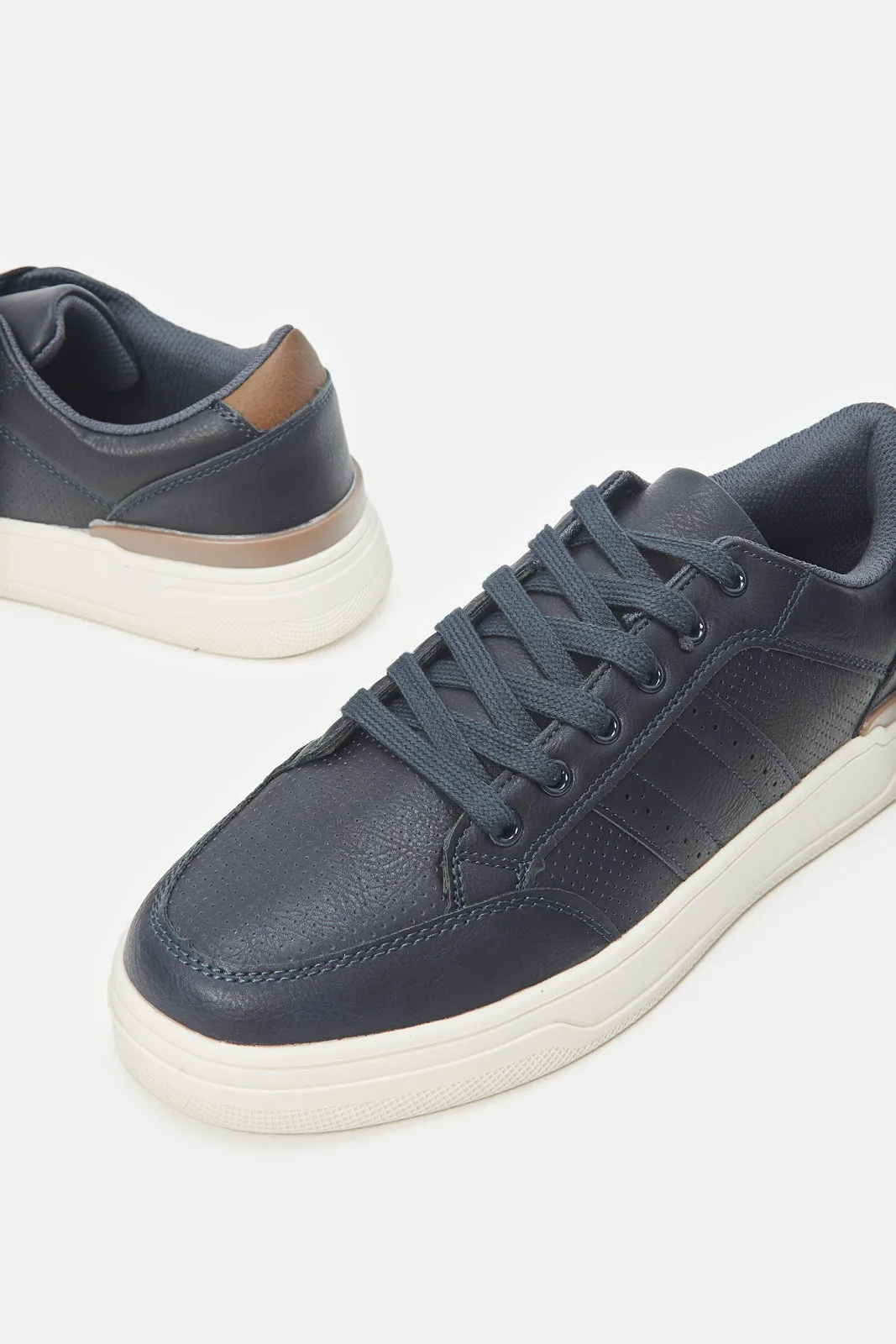 Men Navy Textured Sneakers