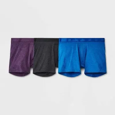 Men's Active 3pk Boxer Briefs - All in Motion Heathered Purple L