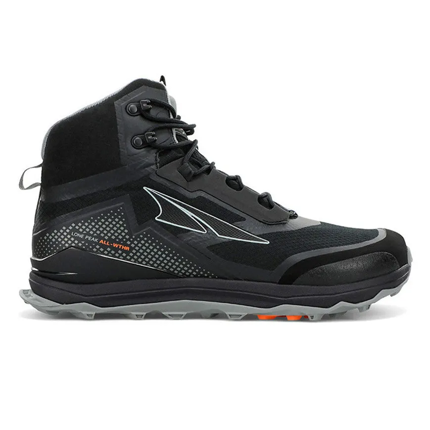 Men's Altra Lone Peak All-WTHR Mid, Black, 7.5 D Medium