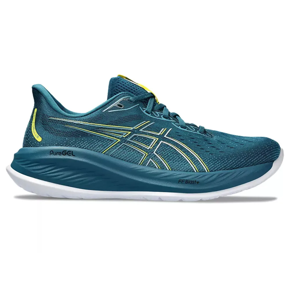 Men's Asics GEL-Cumulus 26, Evening Teal/Bright Yellow, 9 4E Extra Wide