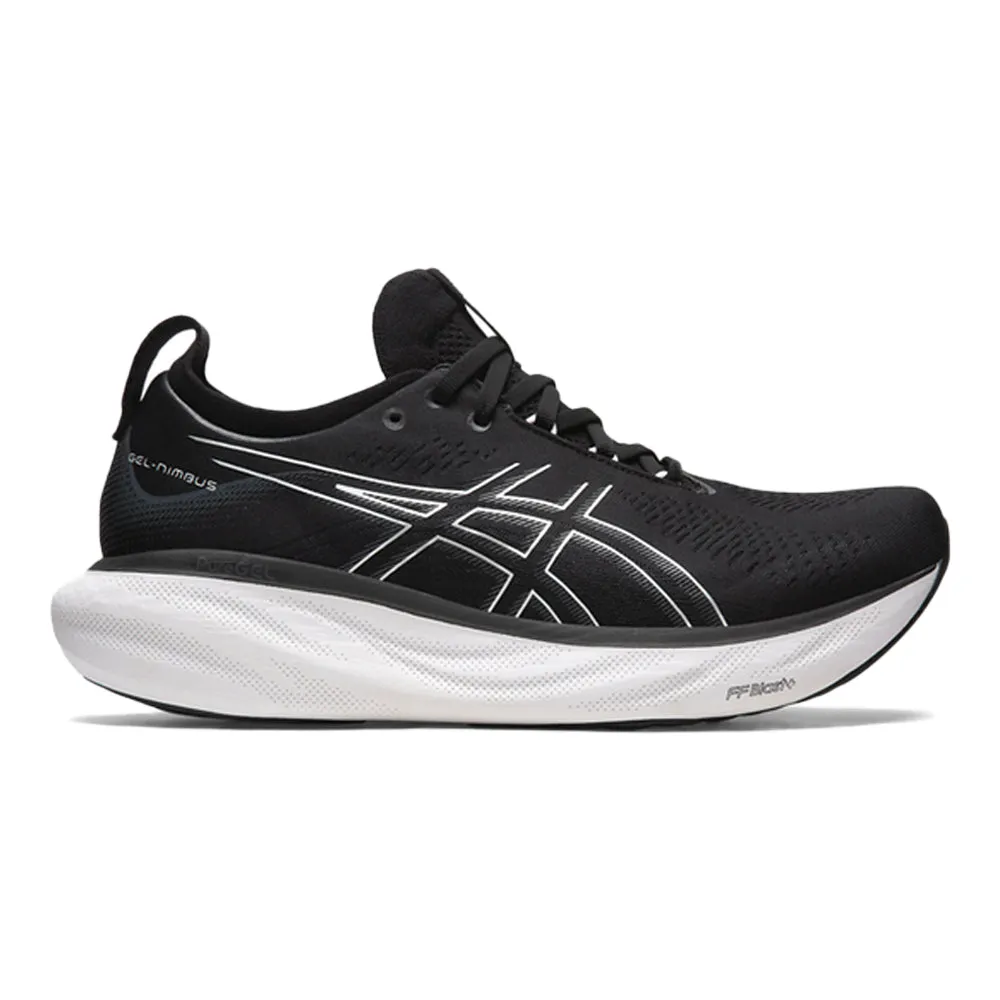 Men's Asics Gel-Nimbus 25, Black/Pure Silver, 8 2E Wide