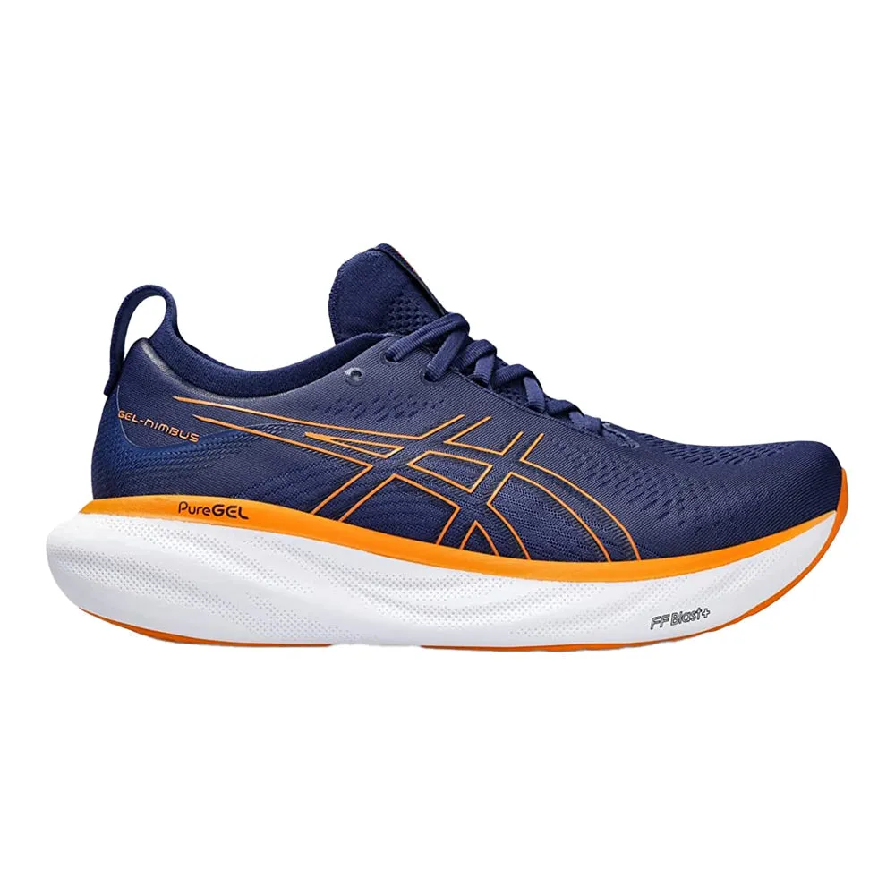 Men's Asics Gel-Nimbus 25, Deep Ocean/Bright Orange, 16 2E Wide