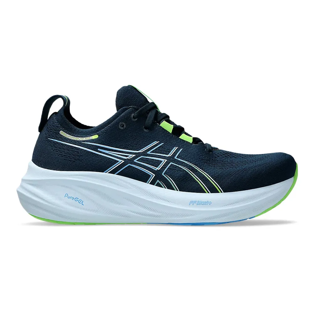 Men's Asics GEL-Nimbus 26, French Blue/Electric Lime, 10.5 4E Extra Wide