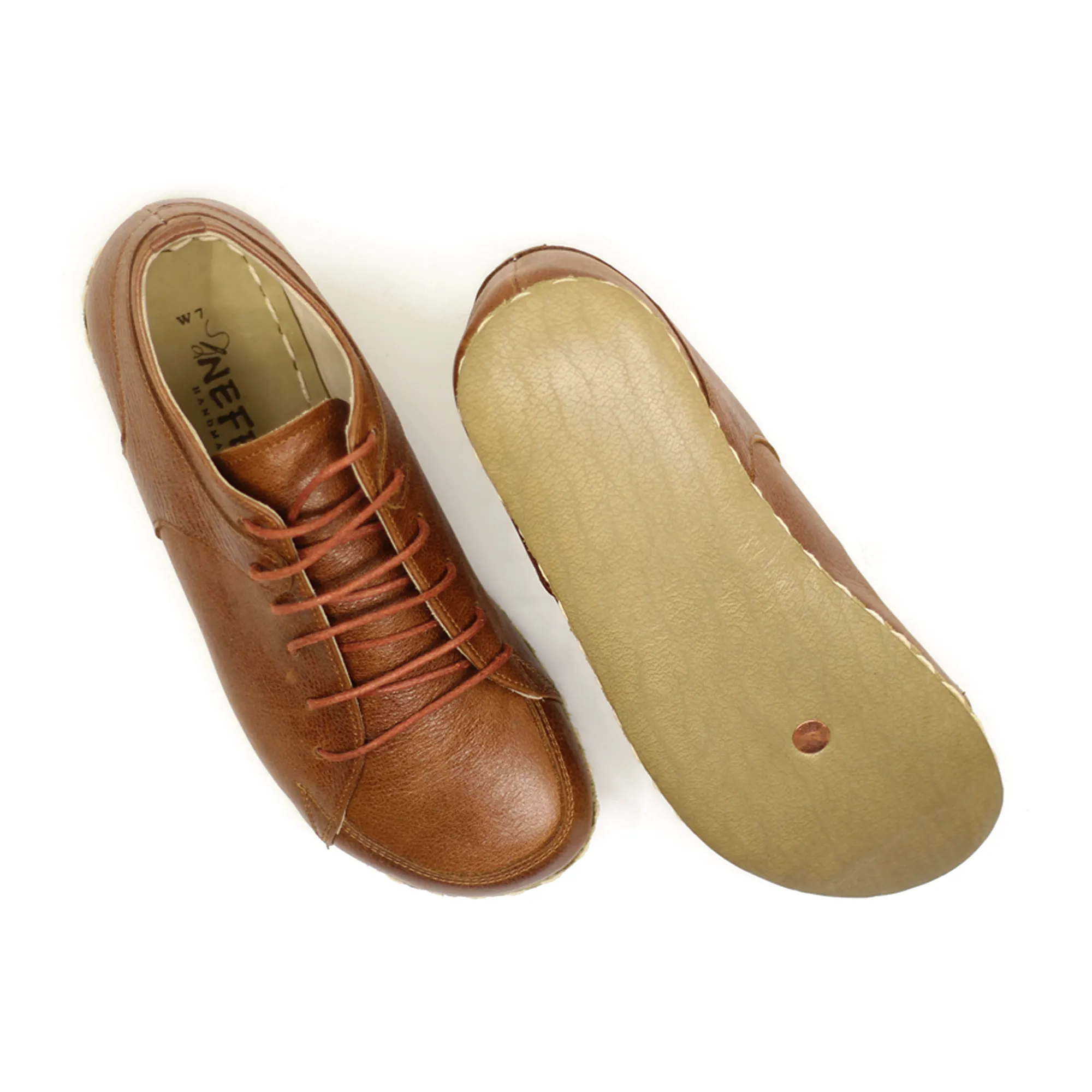 Men's Copper Rivet Earthing Leather Sneaker in Antique Brown