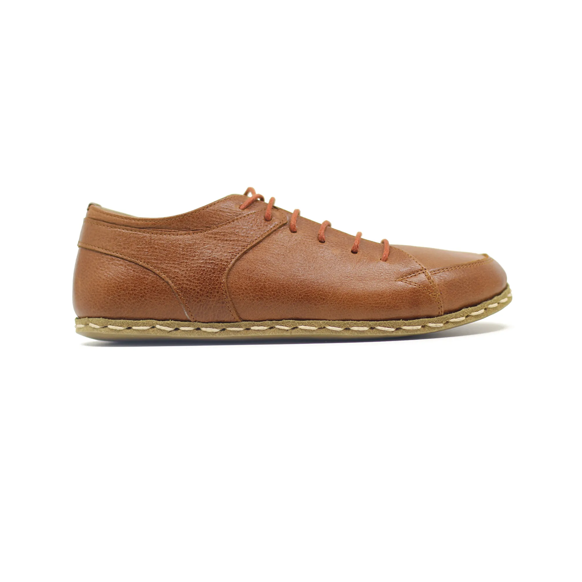 Men's Copper Rivet Earthing Leather Sneaker in Antique Brown