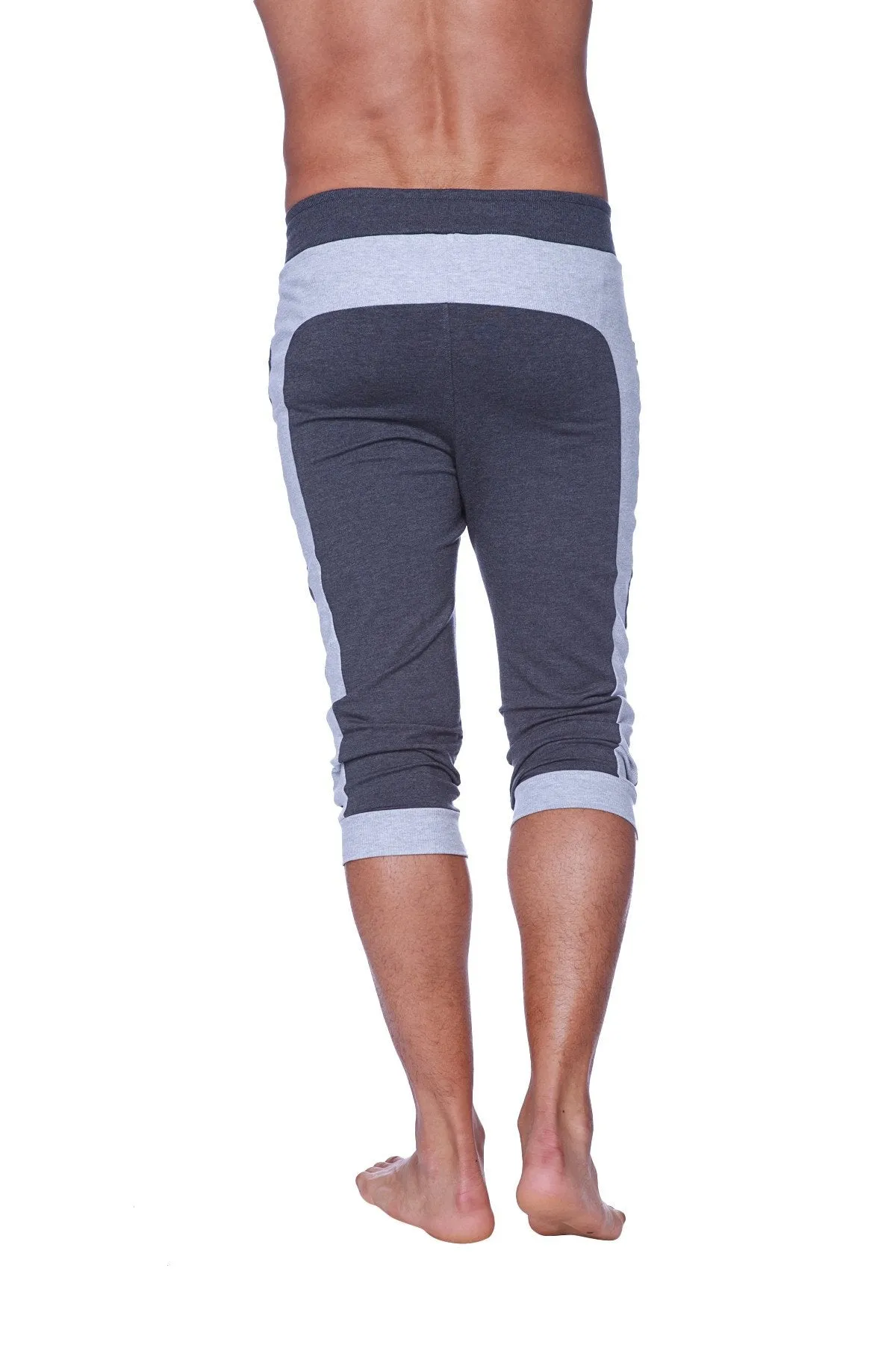 Mens Cuffed Yoga Pants (Charcoal w/Heather Grey)