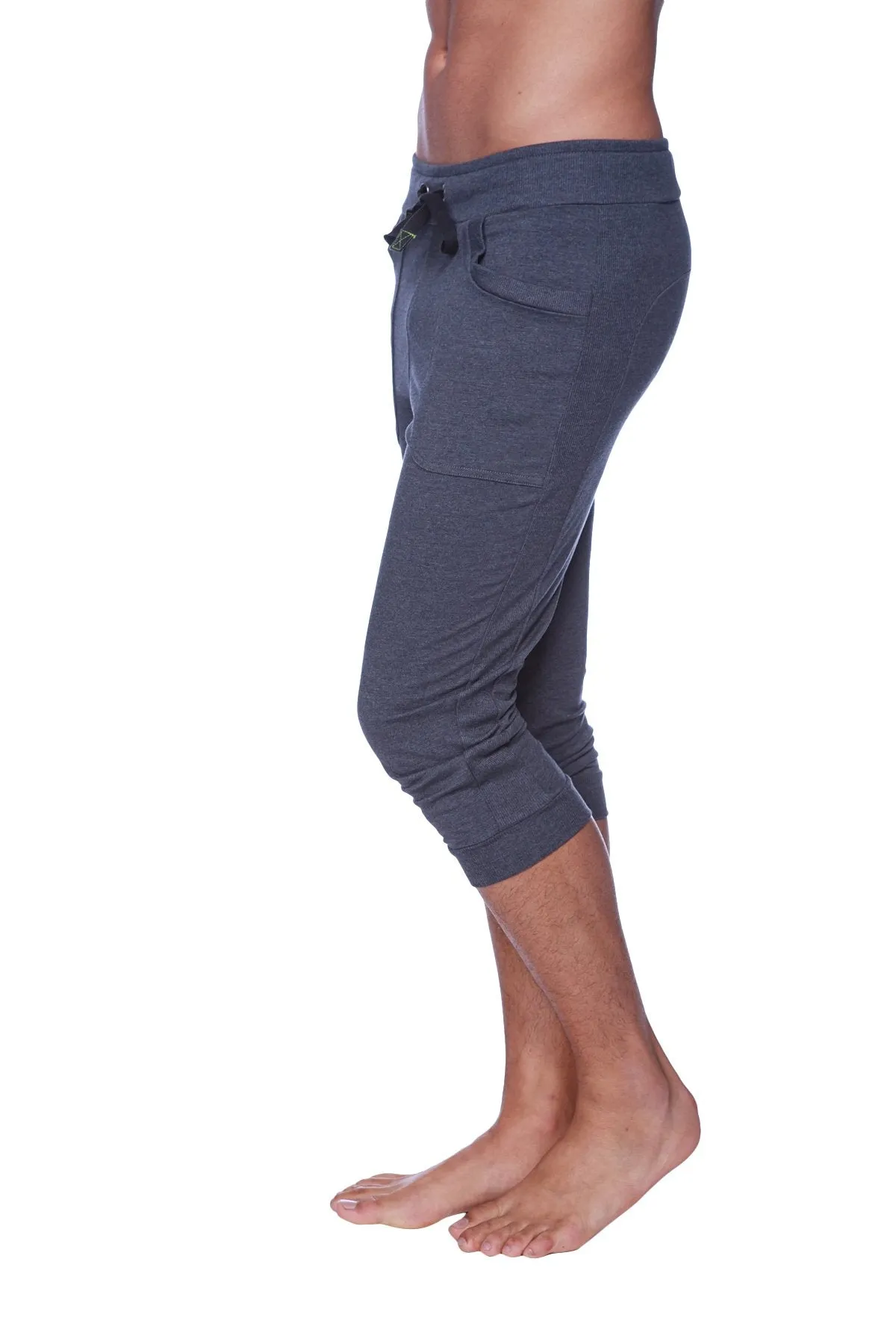 Mens Cuffed Yoga Pants (Solid Charcoal)