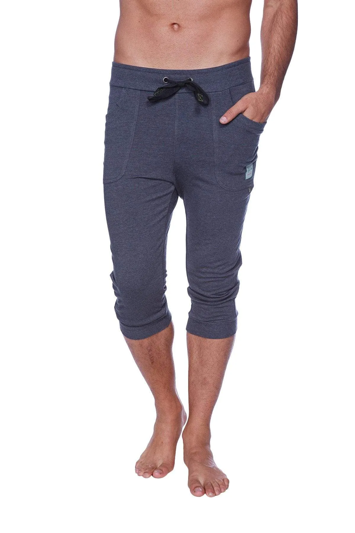 Mens Cuffed Yoga Pants (Solid Charcoal)