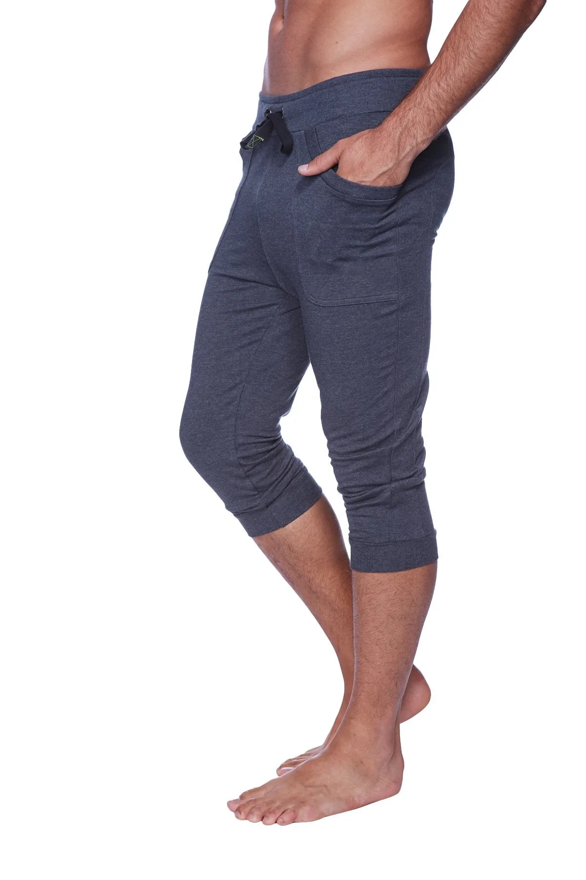 Mens Cuffed Yoga Pants (Solid Charcoal)