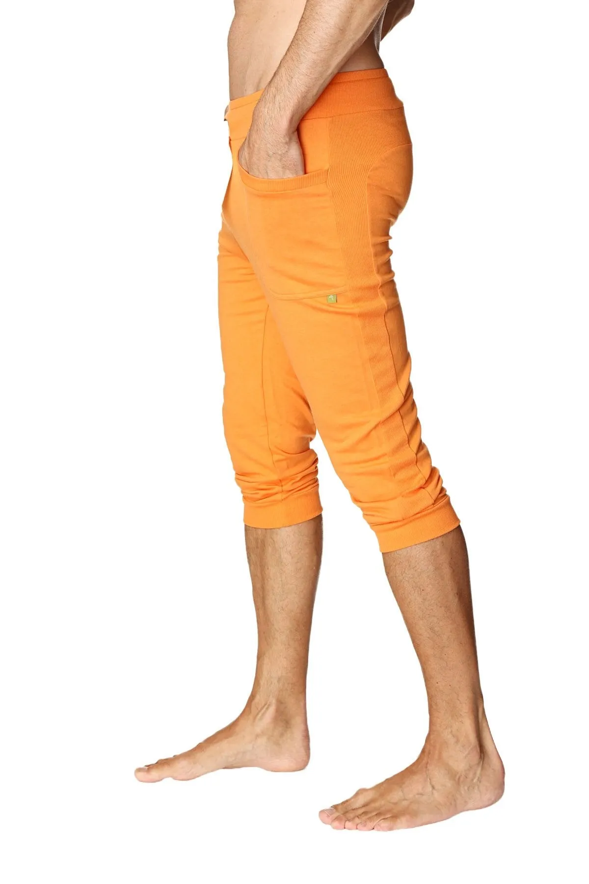 Mens Cuffed Yoga Pants (Solid Sun Orange)