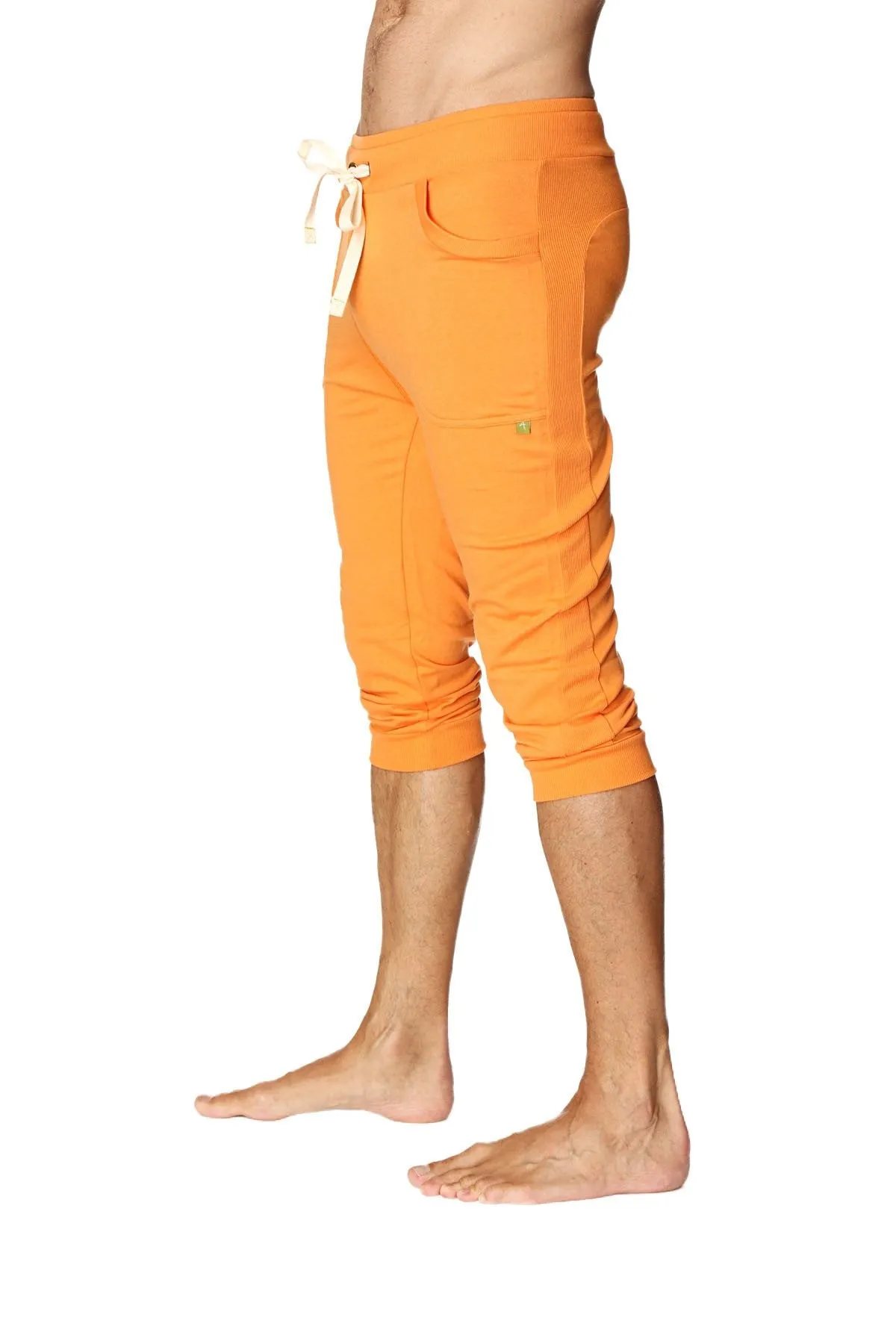 Mens Cuffed Yoga Pants (Solid Sun Orange)