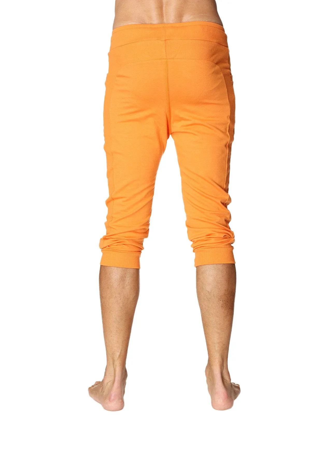 Mens Cuffed Yoga Pants (Solid Sun Orange)