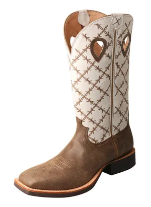 Men's Twisted X White Ruff Stock Boot