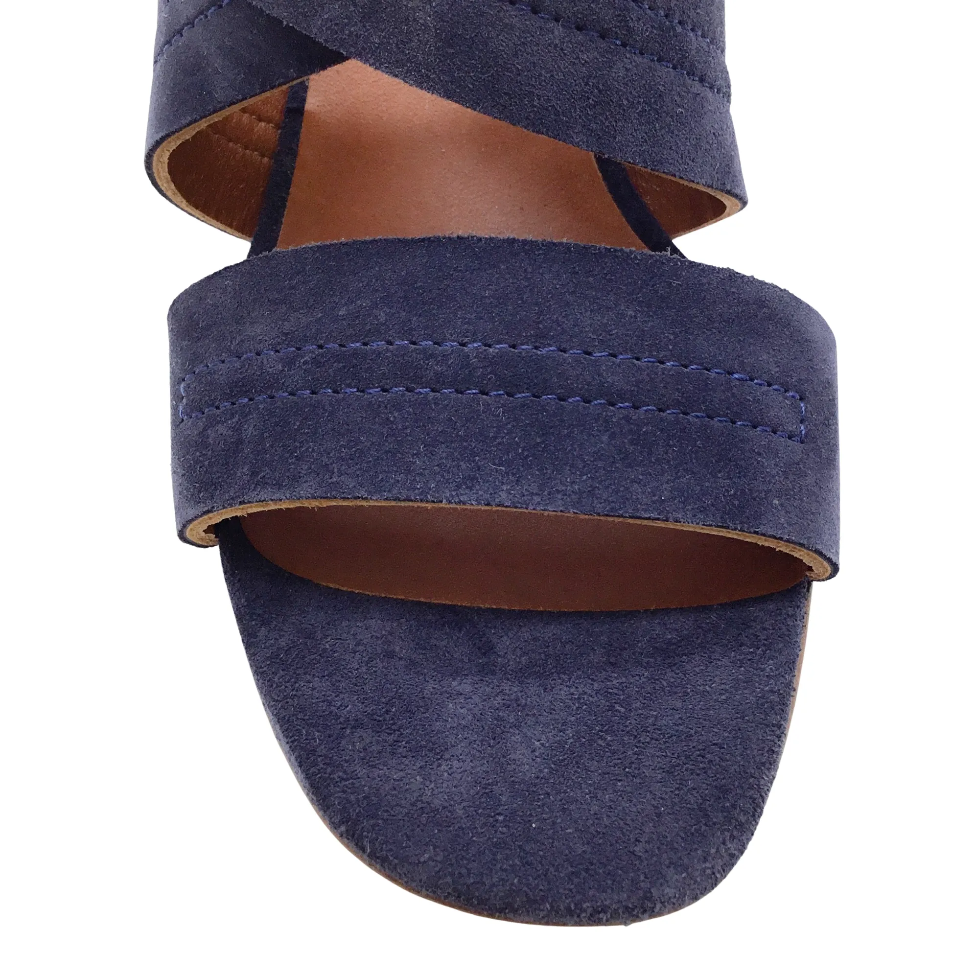 Michel Vivien Blue Suede Camina Sandals