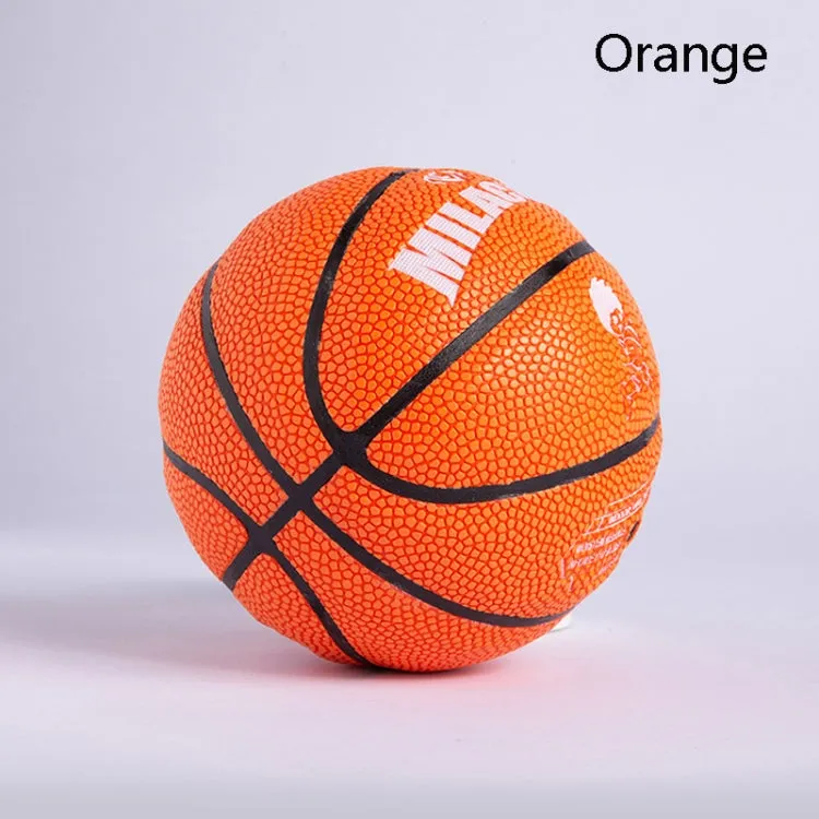 MILACHIC Number 1 Mini Rubber Hollow Glue Stretch Training Basketball(Orange)